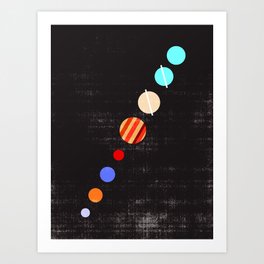 SOLAR SYSTEM - minimal illustration - Aesthetic Art Print