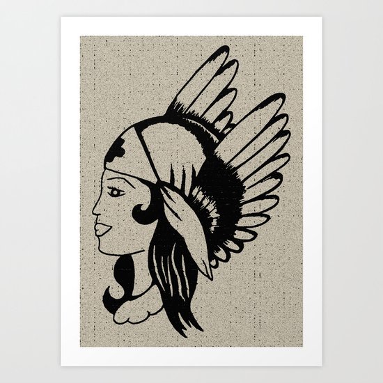 Angel of Mercy, Traditional American Tattoo Design Art Print