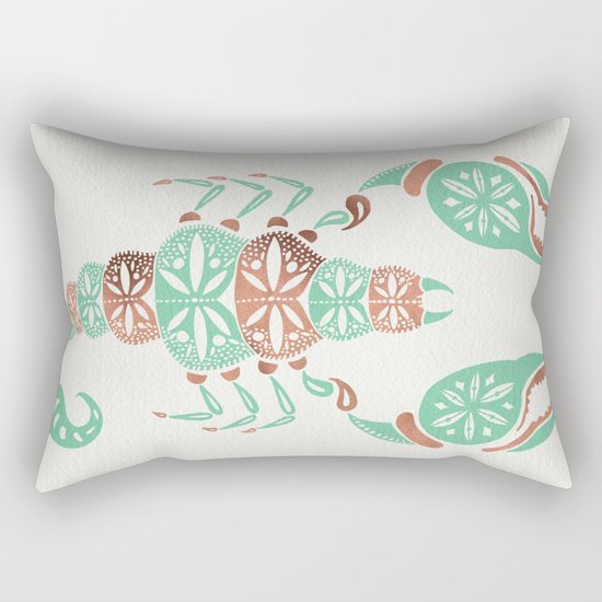 Scorpion – Mint & Rose Gold Rectangular Pillow