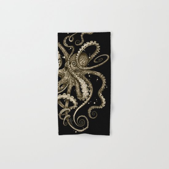Octopsychedelia Sepia Hand & Bath Towel