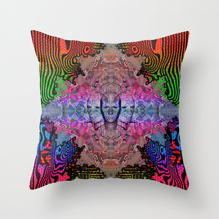 FACE TRANCE Throw Pillow