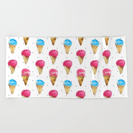 Ice cream cones Beach Towel