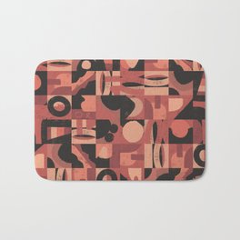 Earthy red mid century grid pattern Bath Mat