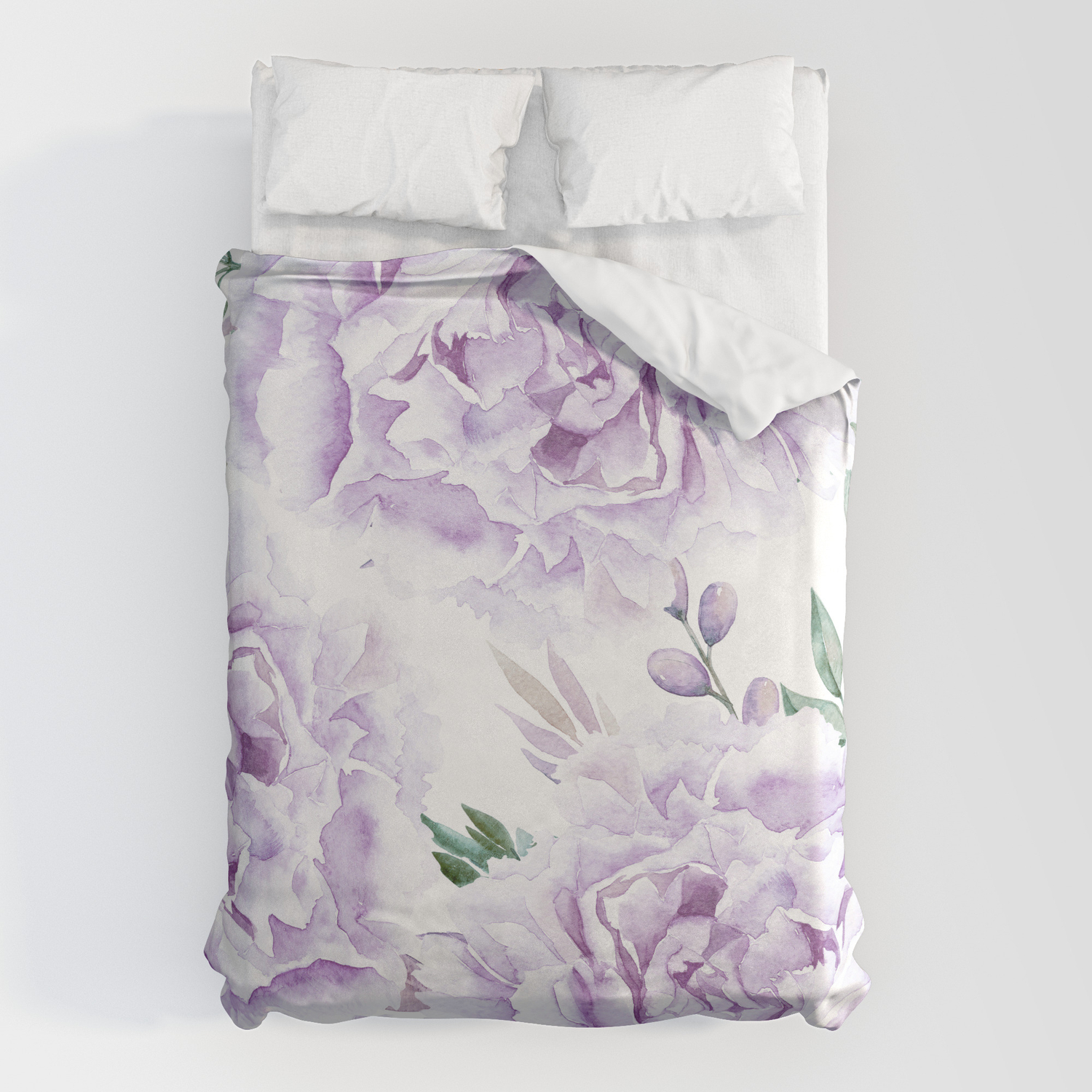 Pretty Purple Flower Garden Duvet Cover, Purple Flower Duvet Cover