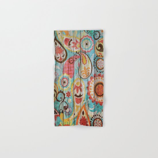 Kashmir on Wood 02 Hand & Bath Towel