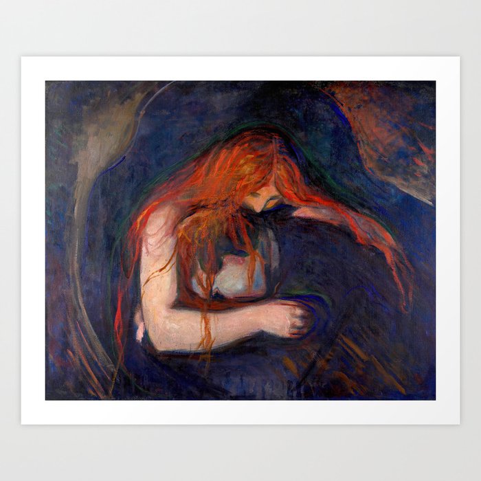 Edvard Munch - Vampire / Love and Pain Art Print