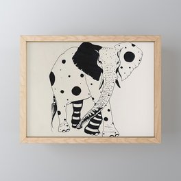 Polka-dotted elephant Framed Mini Art Print