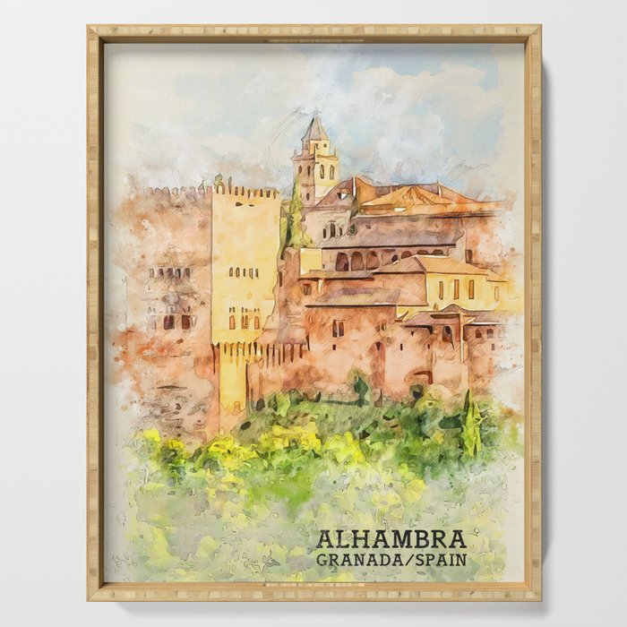 Alhambra Granada Spain Serving Tray