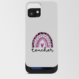 Teacher motivational rainbow heart quote iPhone Card Case