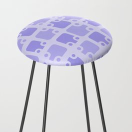 Mid Century Modern Abstract Pattern Periwinkle 3 Counter Stool