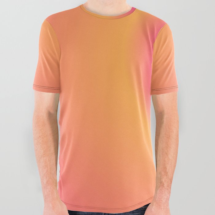 Love Yourself, Retro Meditation Gradient All Over Graphic Tee