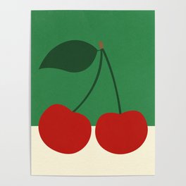Cherries Poster | Kids, Kidsroom, Kirschen, Design, Children, Kirsch, Essen, Papier, Wandkunst, Collage 