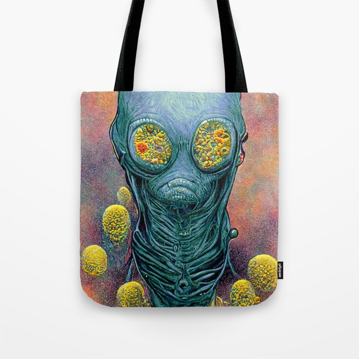 ELX-003 Retrofuturistic alien bacteria Tote Bag