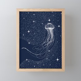 starry jellyfish Framed Mini Art Print