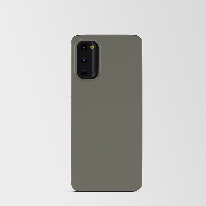 Dark Gray-Brown Solid Color Pantone Tea Leaf 18-0517 TCX Shades of Yellow Hues Android Card Case