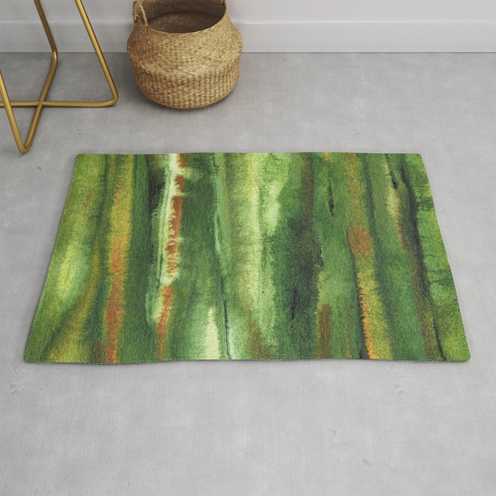 Abstract Landscape -  Lush Green Rug