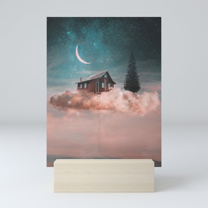 Dreamer on clouds Mini Art Print