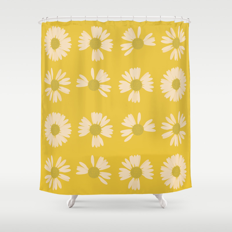 Yellow Daisy Chains Flower Floral Petals Nature Shower Curtain By