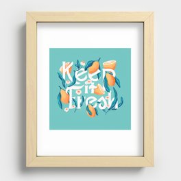 Keep it fresh lettering illustration with lemons Recessed Framed Print