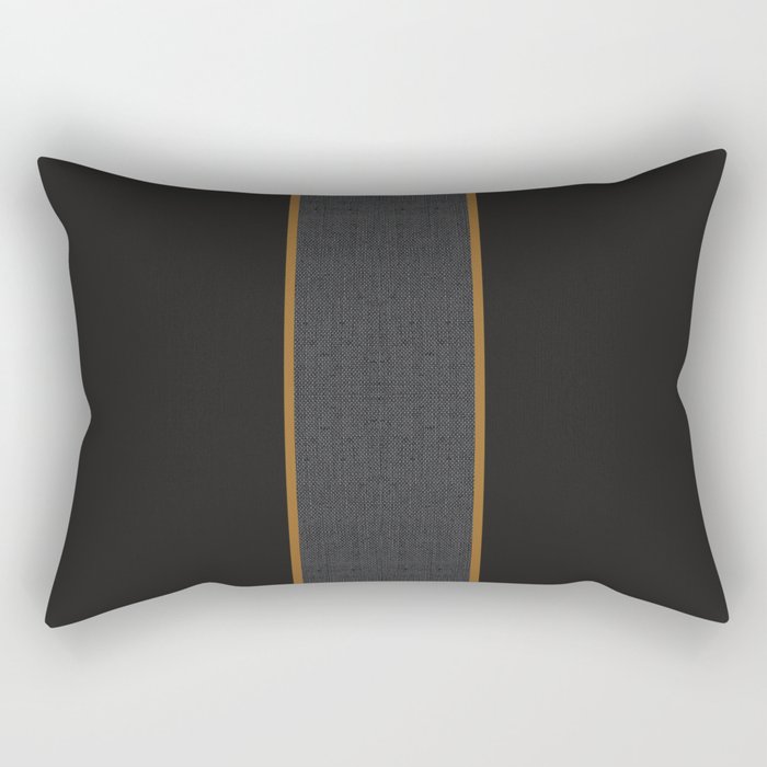 Scandinavian Modern Black Gold Minimal Rectangular Pillow