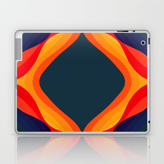 Minimalistic Colorful Retro Art Pattern Design Laptop & iPad Skin
