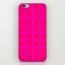 Retro Tropical Hot Pink and Red Monstera Leaves iPhone Skin