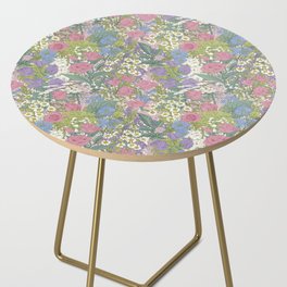 Magical Cottage Garden Pastel Lilac Pink Floral Side Table