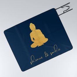 Gold Buddha - Silence & Smile Picnic Blanket