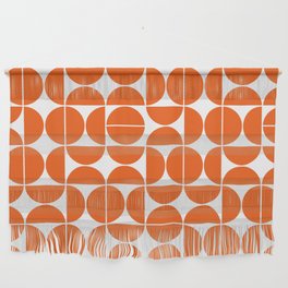 Mid Century Modern Geometric 04 Orange Wall Hanging