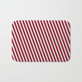 [ Thumbnail: Lavender & Dark Red Colored Striped Pattern Bath Mat ]
