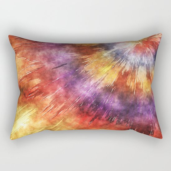 Colorful Tie Dye Rings Rectangular Pillow