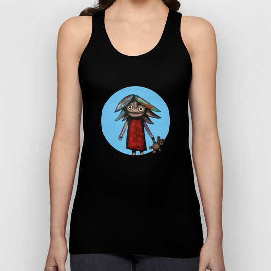 Girl vith teddy bear Unisex Tank Top