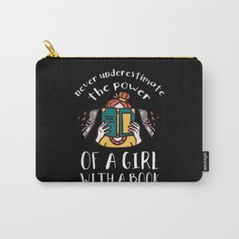 Girl With Book Reading Bookworm Carry-All Pouch | Curated, Scientist, Reading, Student, Graphicdesign, Reader, Book, Thriller, Read, Funny Librarian 