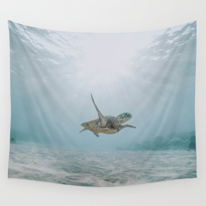 sea turtle iii Wall Tapestry by mauikauai Society6