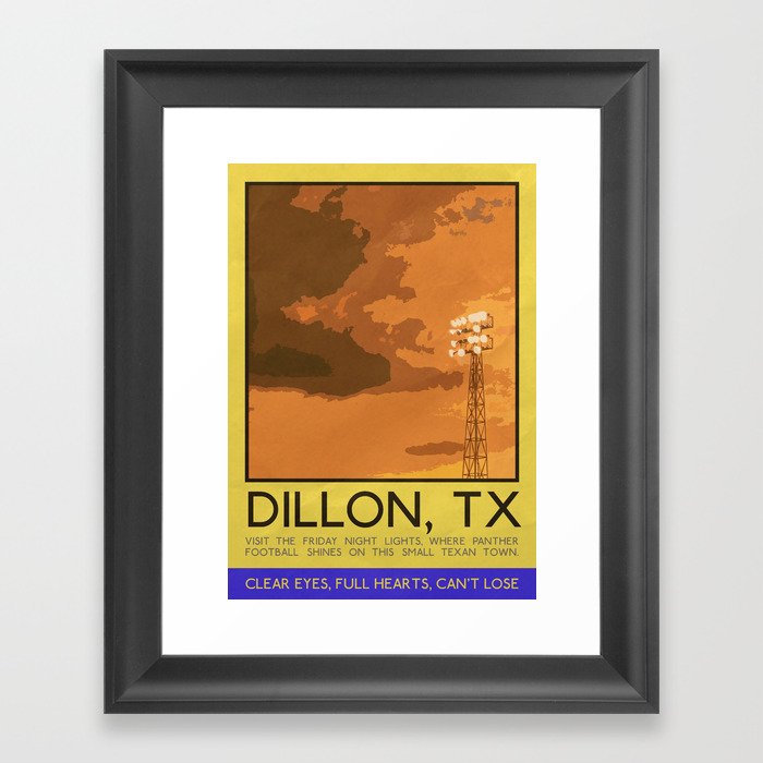 Silver Screen Tourism: DILLON, TX / FRIDAY NIGHT LIGHTS Framed Art Print