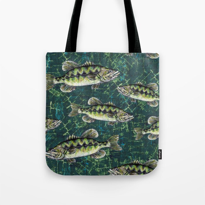 Largemouth Bass Camo Pattern Tote Bag