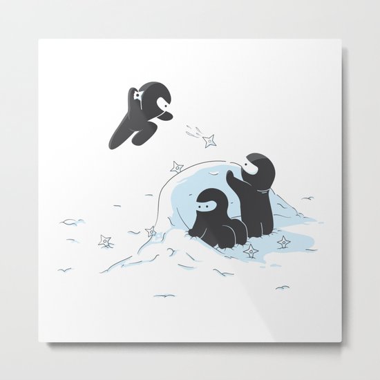 Ninjas do not camouflage well in winter Metal Print