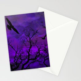 Purple Gothic Moon Stationery Cards