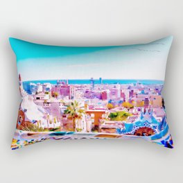Park Guell Watercolor painting Rectangular Pillow