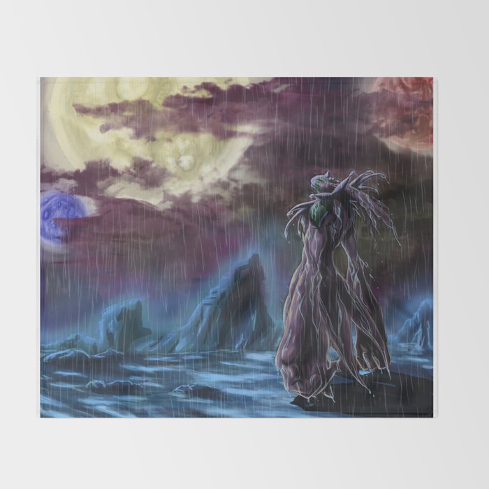 Cherubimon In The Rain Throw Blanket By Theblueunicorn Society6
