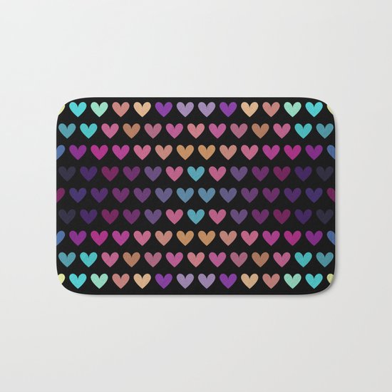 Colorful hearts IV Bath Mat