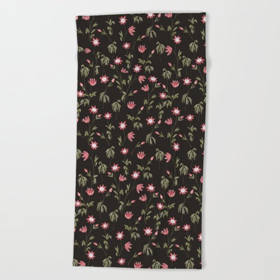 Dark Botanical Garden Beach Towel