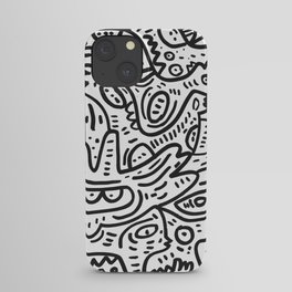 Graffiti Black and White Monsters are waiting for Halloween iPhone Case