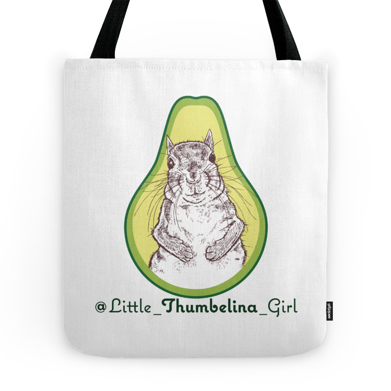 Little Thumbelina Girl: Avocado Tote Bag by littlethumbelinagirl