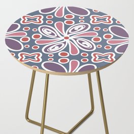 Purple Pink and Blue Flower Power Pattern Side Table