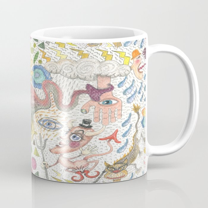 maximalism maximalist pastel pencil surreal fantasy Coffee Mug