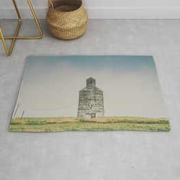 To the Sky Rug | Grainelevator, Storm, Gray, Countryside, Rural, Landscape, Rustic, Nature, Hdr, Calming 