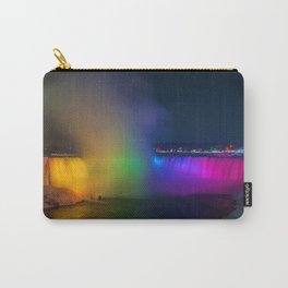 Rainbow Niagara Falls Waterfall (Color) Carry-All Pouch | Lake, River, Rainbow, Waters, Canadian, Lights, Pastel, Geyser, Photo, Splash 