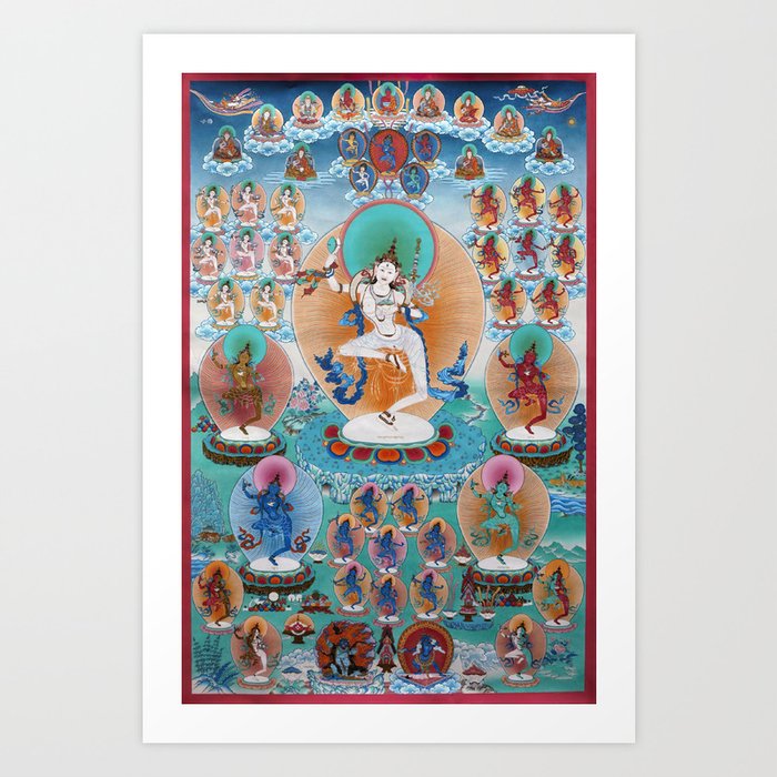 Yeshe Tsogyal Buddhist Thangka  Art Print