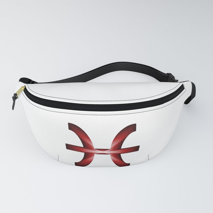 pisces zodiac sign in red gradient colors Fanny Pack